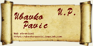 Ubavko Pavić vizit kartica